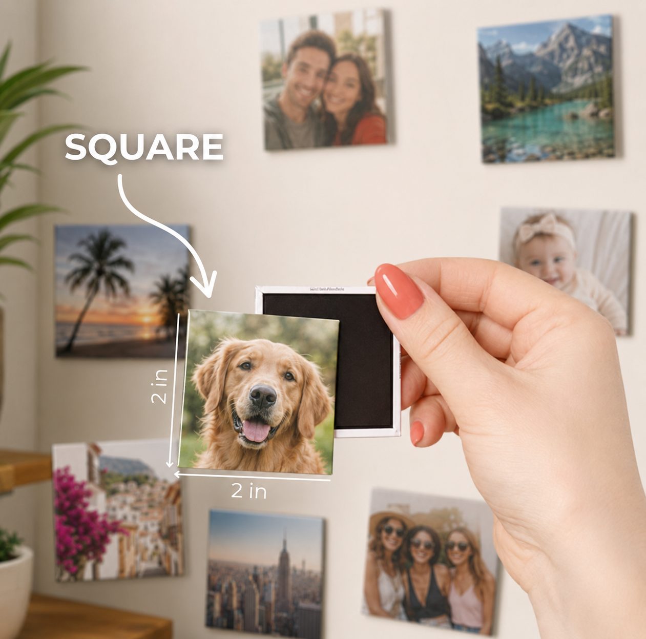 Square Photo Magnets (2 × 2)